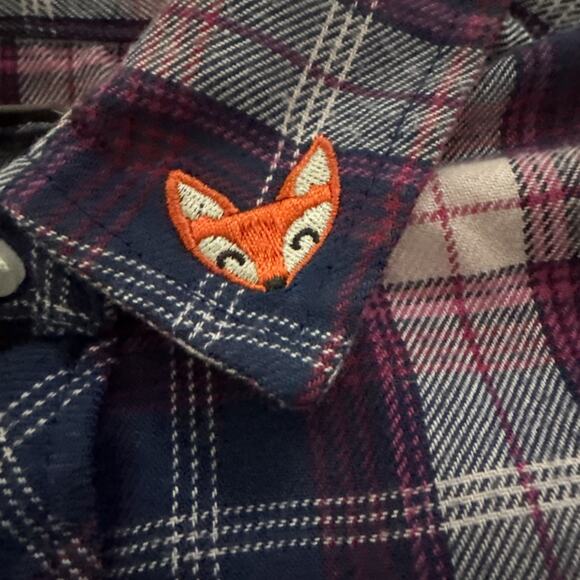 Eddie Bauer Plaid Flannel Shirts Kids Girls Size Large 14 Cowboy Western - Picture 3 of 9